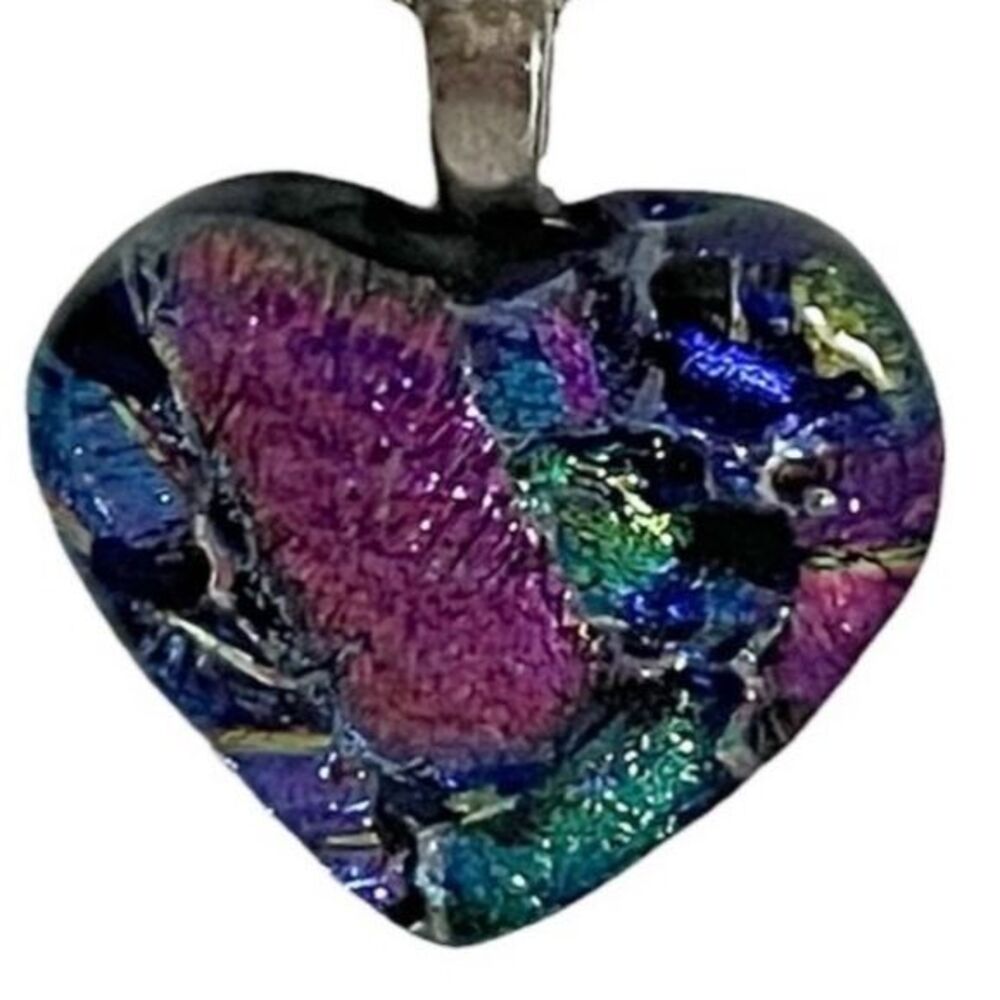 Artisan Handmade Glass Heart Charm Colorful Unique